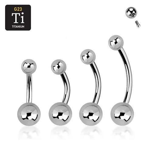 Titanium Banana 1.6mm med 4 & 6mm kula