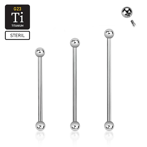 Steril titanium industrial 1.2mm med 4mm kulor