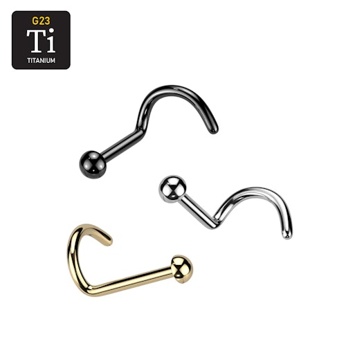 Titanium nässmycke "Nose Screw" med 2mm dome