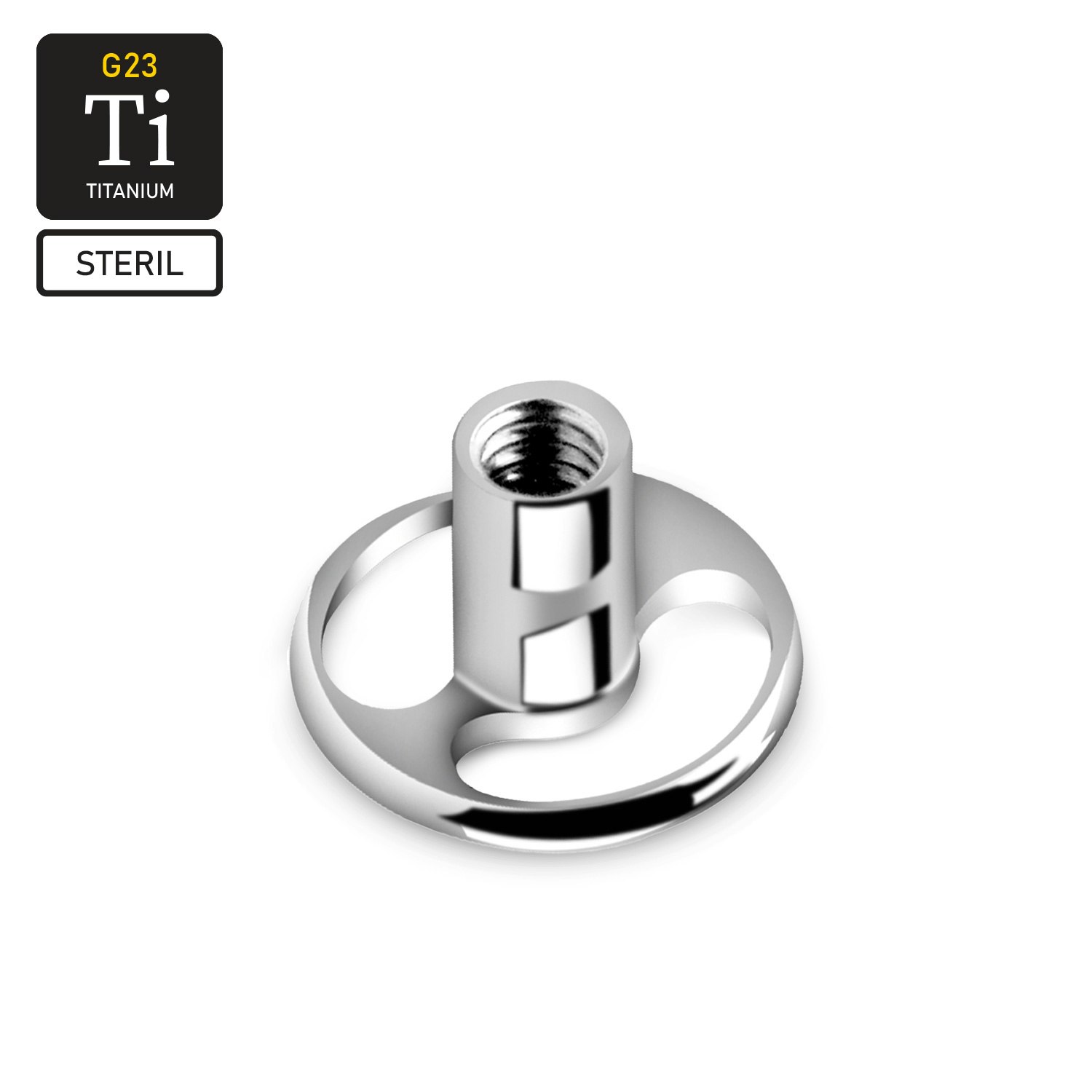 Steril rund dermal-platta / bas i titanium