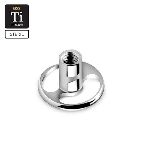 Steril rund dermal-platta / bas i titanium