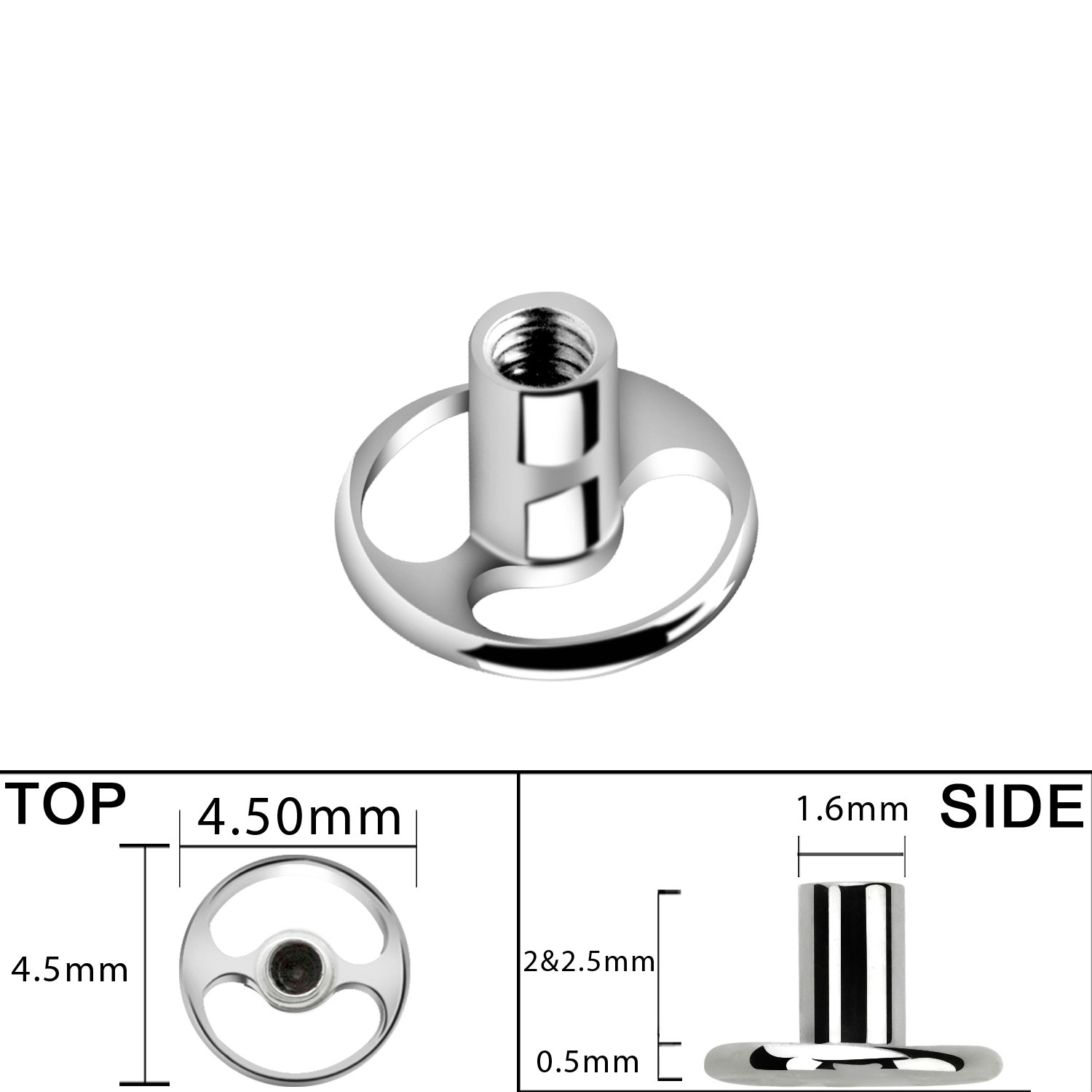 Steril rund dermal-platta / bas i titanium