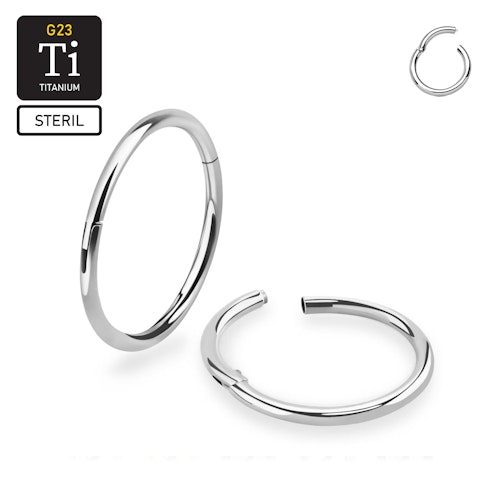 Steril titanium segmentring 0.8mm med gångjärn