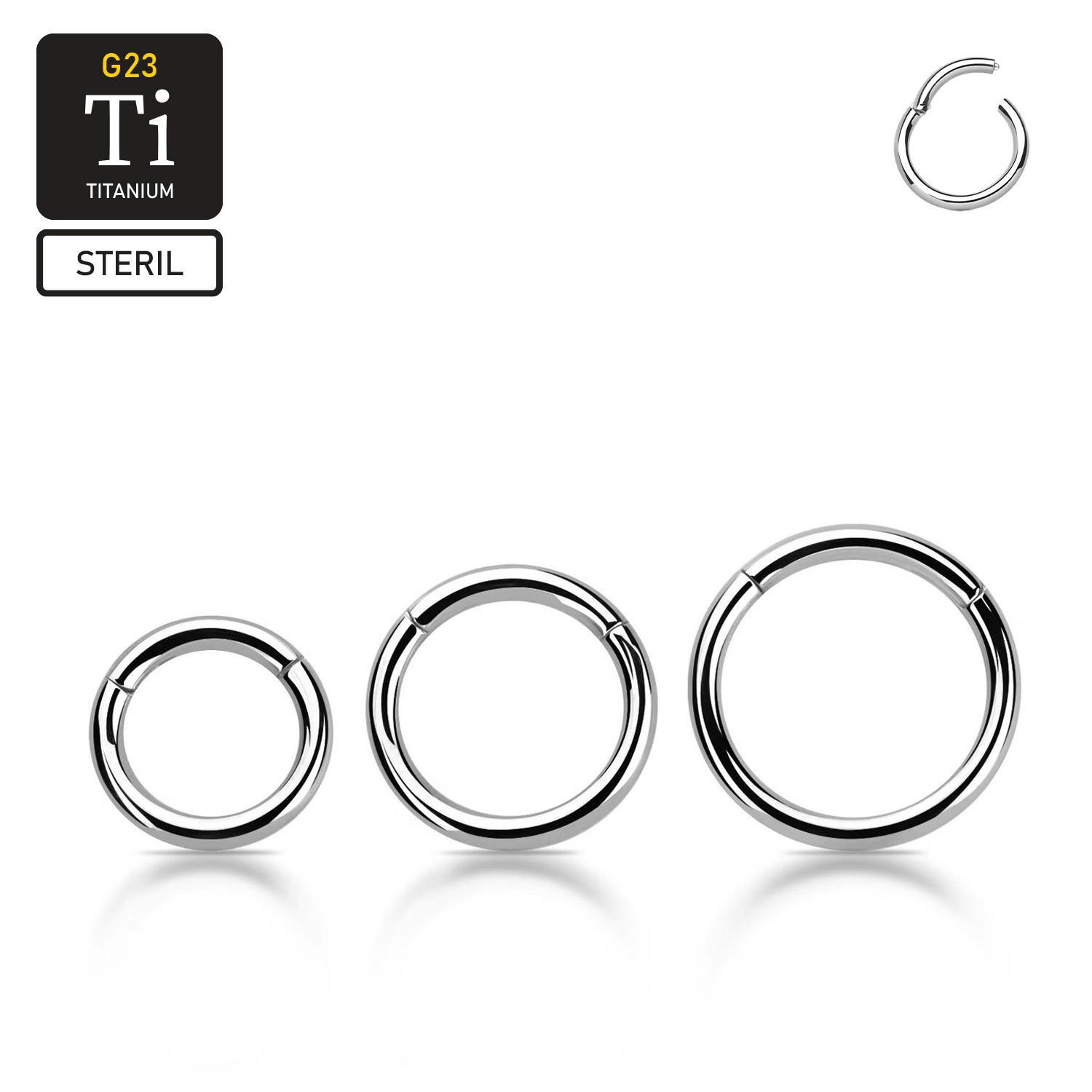 Steril titanium segmentring 1.6mm med gångjärn