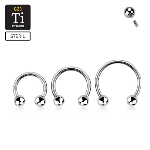 Steril titanium CBR 1.2mm med 3mm kulor