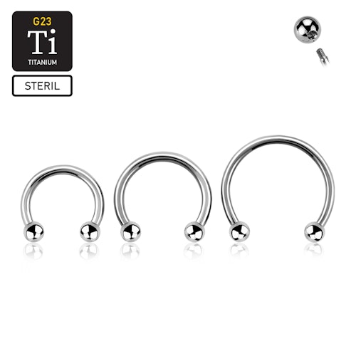 Steril titanium CBR 1.6mm med 3mm kulor