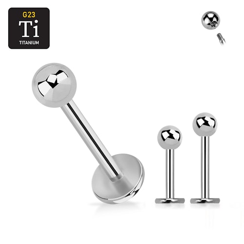 Titanium Labret / Monroe 1.0mm med 3mm kula