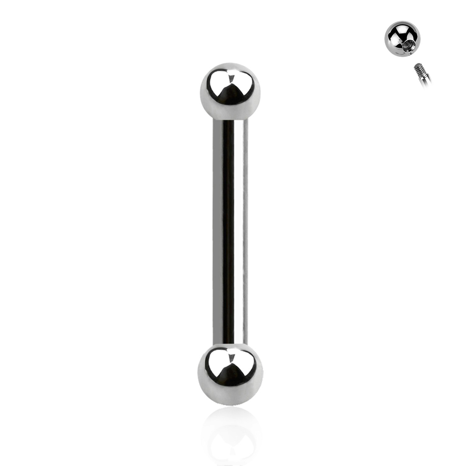 Tragus Barbell 1.2mm med 2mm kulor