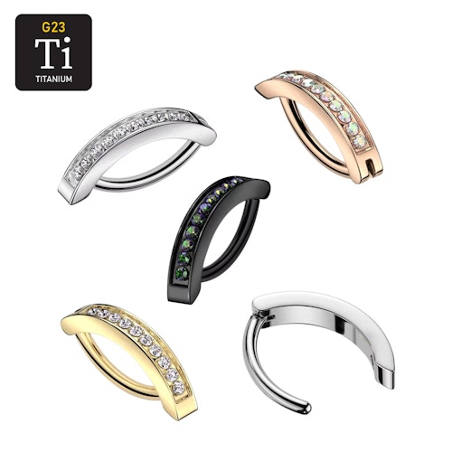 Titanium navelsmycke med cubic zirconia - unik design