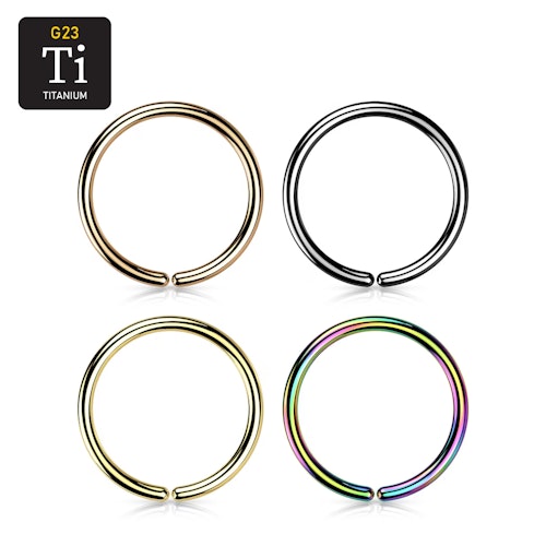 PVD-pläterad sömlös / seamless ring i grade 23 titanium 0.8mm