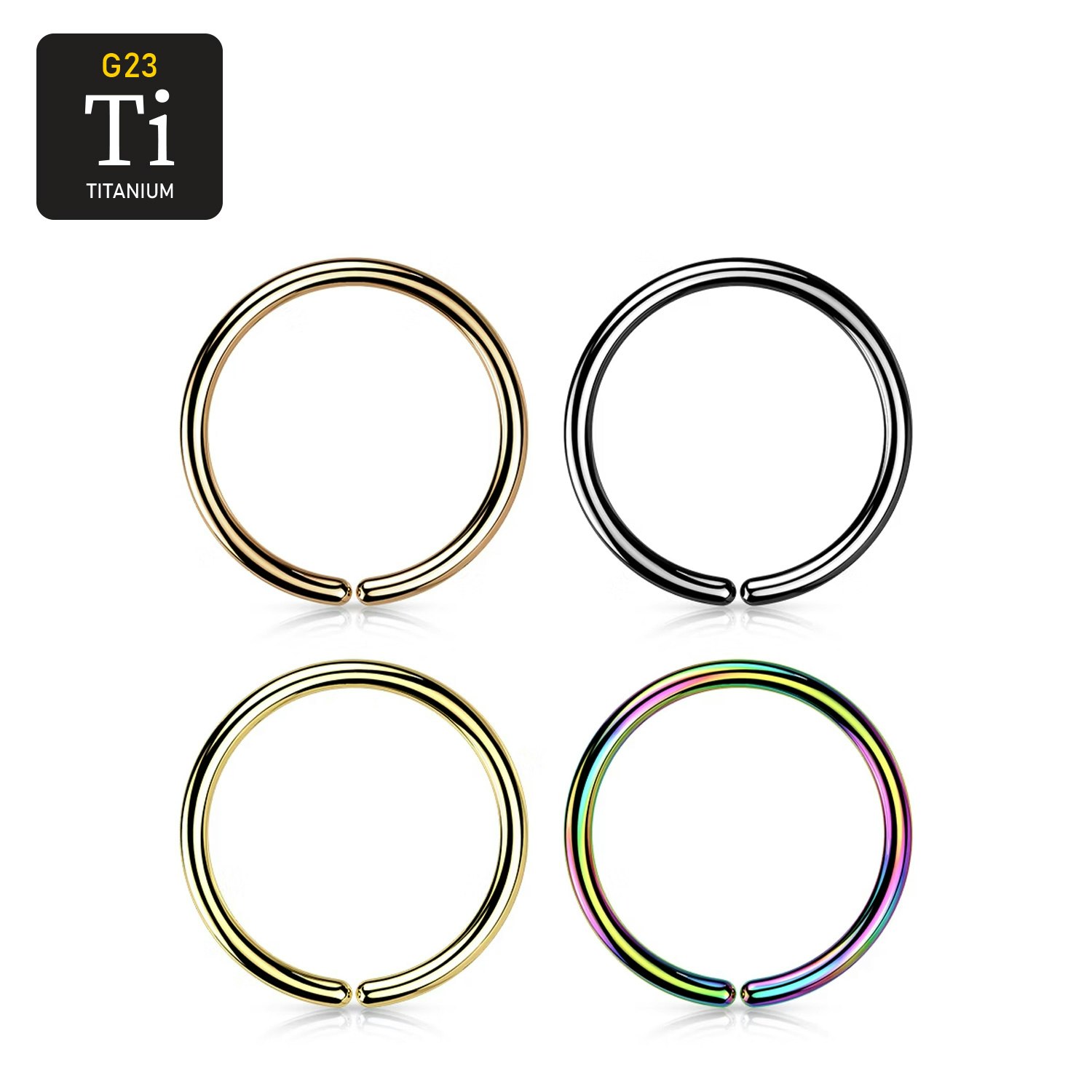 PVD-pläterad sömlös / seamless ring i grade 23 titanium 1mm