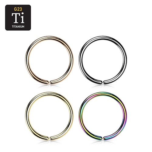 PVD-pläterad sömlös / seamless ring i grade 23 titanium 1mm