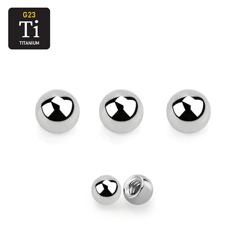 Titanium kula 2mm med 1.2mm gäng (lös del)
