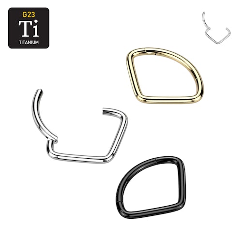 Vid triangelformad titanium segmentring med gångjärn