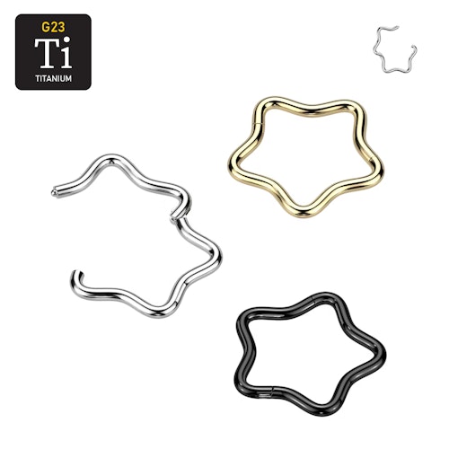 Stjärnformad titanium segmentring med gångjärn