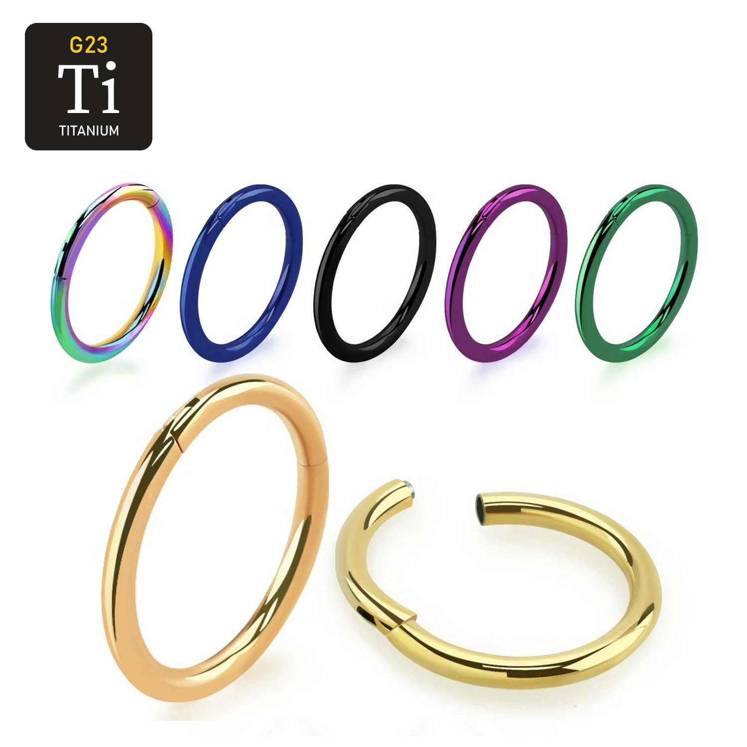 Anodiserad / PVD Titanium segmentring med gångjärn 1.2mm