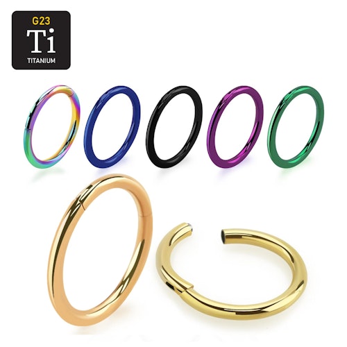 Anodiserad / PVD Titanium segmentring med gångjärn 1.2mm