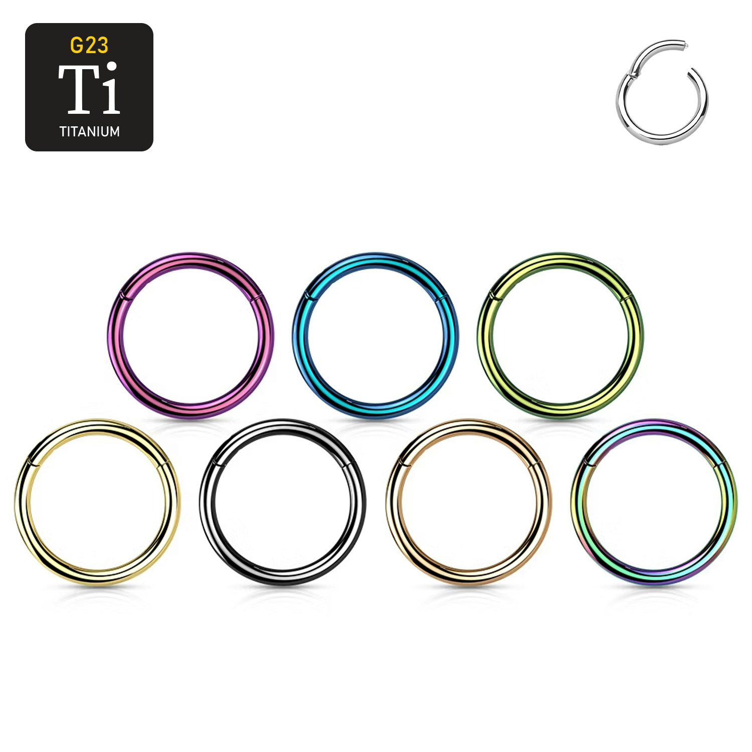 PVD pläterad titanium segmentring med gångjärn 1.6mm