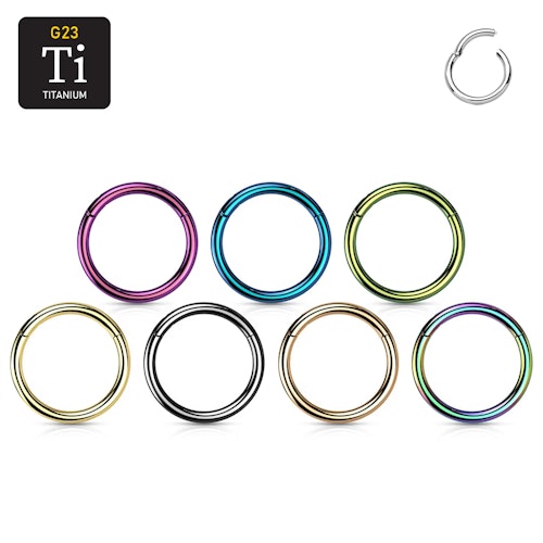 PVD pläterad titanium segmentring med gångjärn 1.6mm