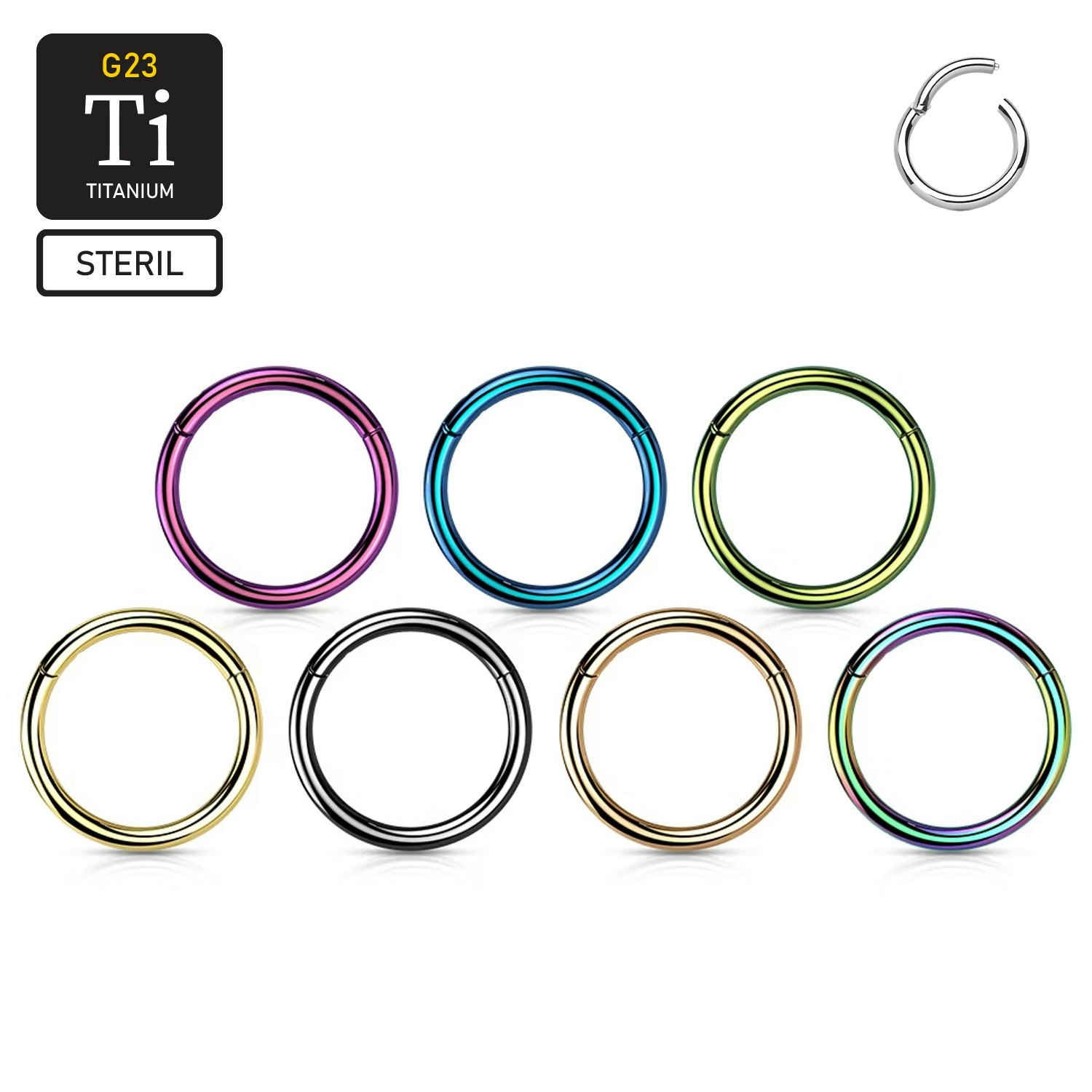 Steril PVD-pläterad titanium segmentring med gångjärn 1.6mm