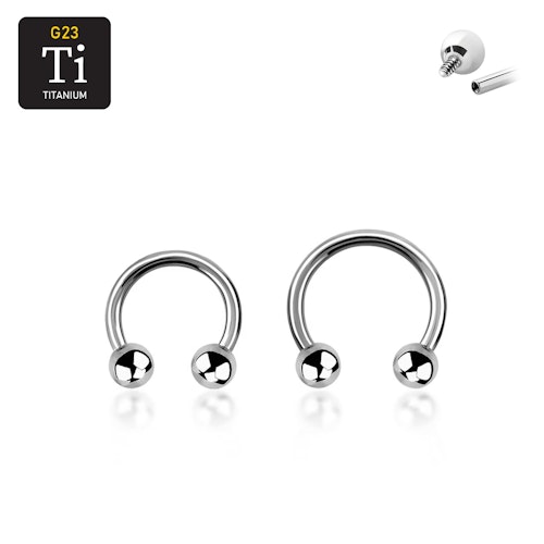 Titanium CBR invändigt gängad 1.2mm med 3mm kulor