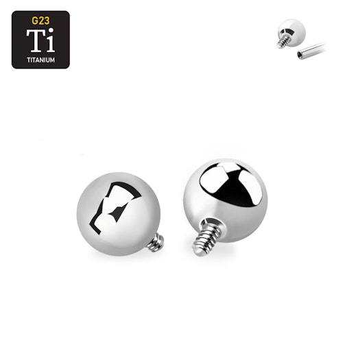 3mm kula i titanium - för invändigt gängad stav 1.6mm (lös del)