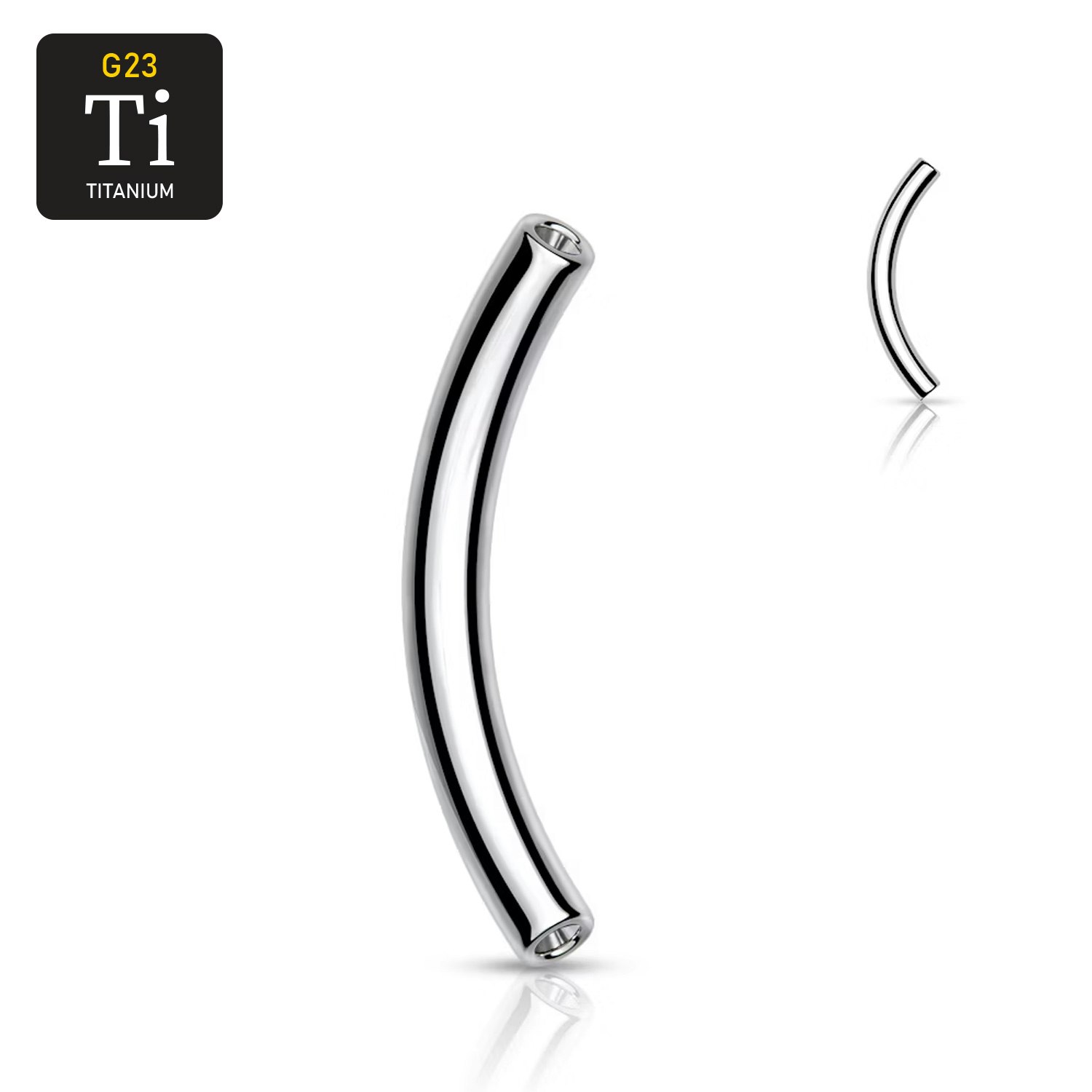 Threadless banana barbell i titanium (lös del)