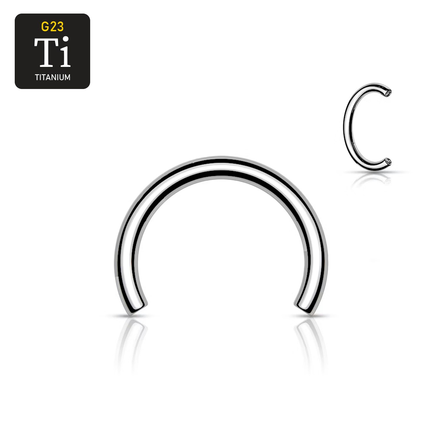 Threadless cirkulär barbell (CBR) i titanium (lös del)