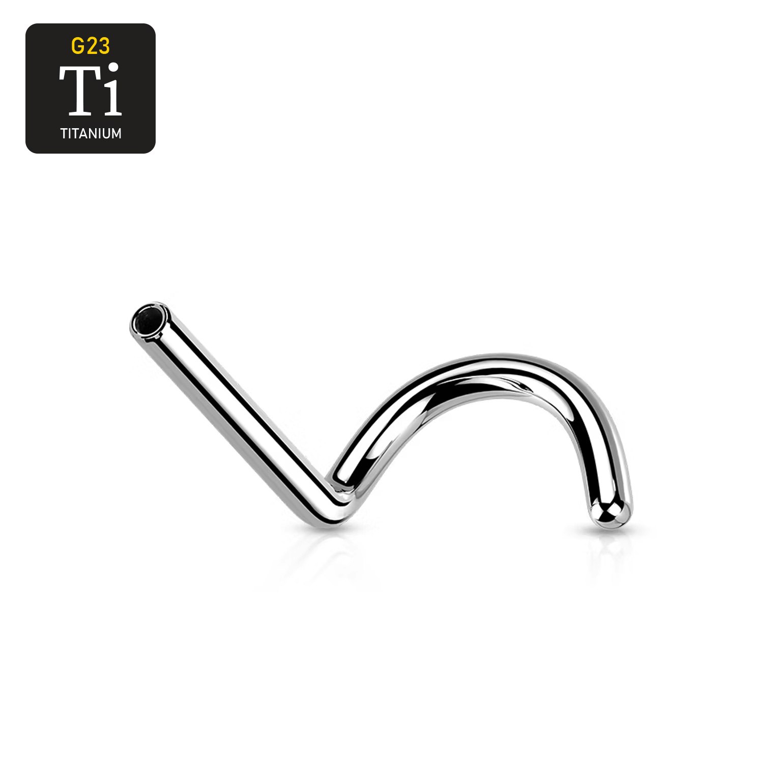 Threadless nässmycke "nose screw" i titanium (lös del)