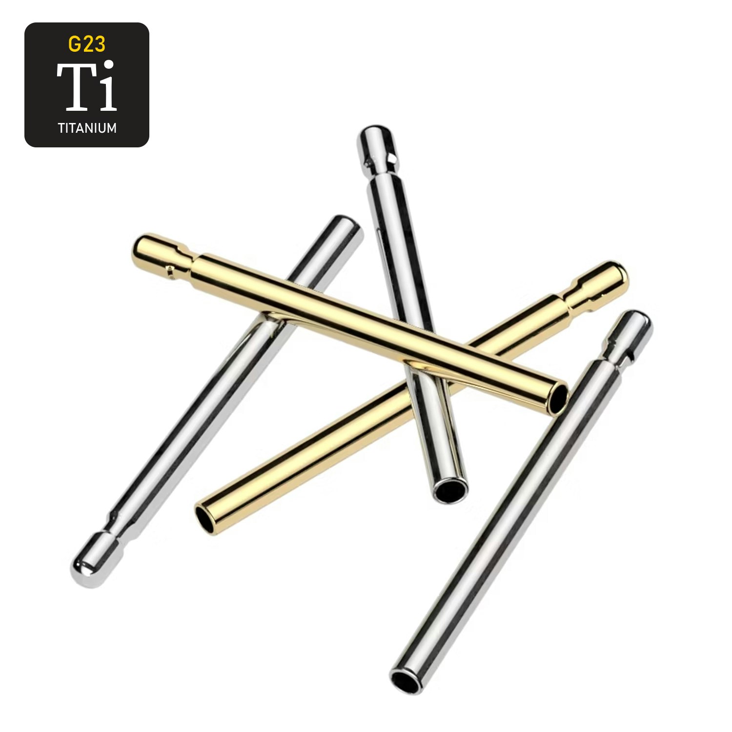 Threadless stav till örhänge - titanium 0.8mm