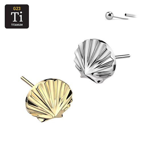 Threadless topp i titanium - Snäckformad topp