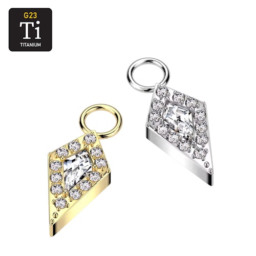 Hänge i titanium - pilspets med cubic zirconia