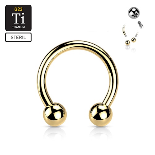 Steril PVD-pläterad titanium CBR / cirkulär barbell 1.2mm med 3mm kulor