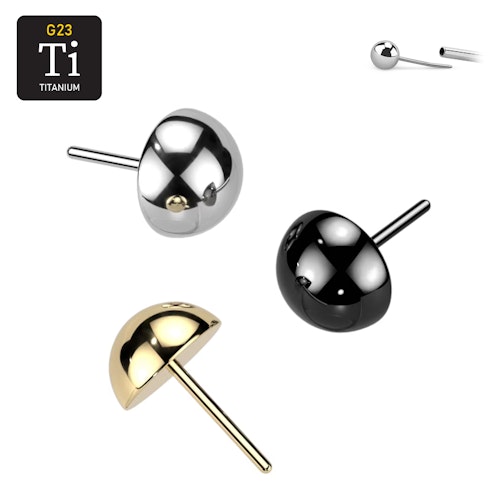 Threadless topp i titanium - Dome / halvkula