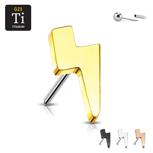 Threadless topp i titanium - Topp med blixt