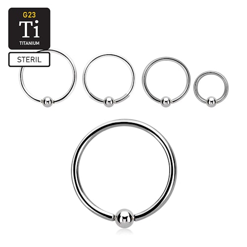Steril Titanium BCR 1mm med 3mm kula