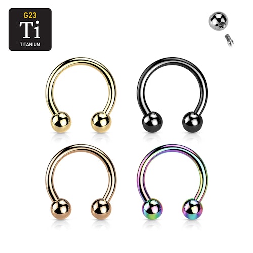 PVD-pläterad titanium CBR / cirkulär barbell 1.6mm med 4mm kulor