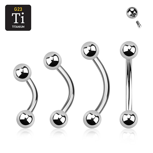 Banana i titanium 1.6mm med 4mm kulor