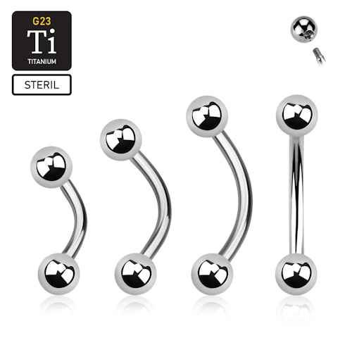 Steril Banana i titanium 1.6mm med 4mm kulor