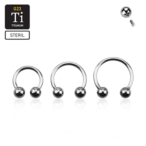 Steril titanium CBR 1.6mm med 5mm kulor