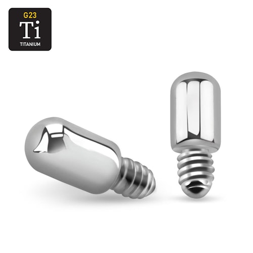 Läksmycke / retainer i titanium till dermal piercing