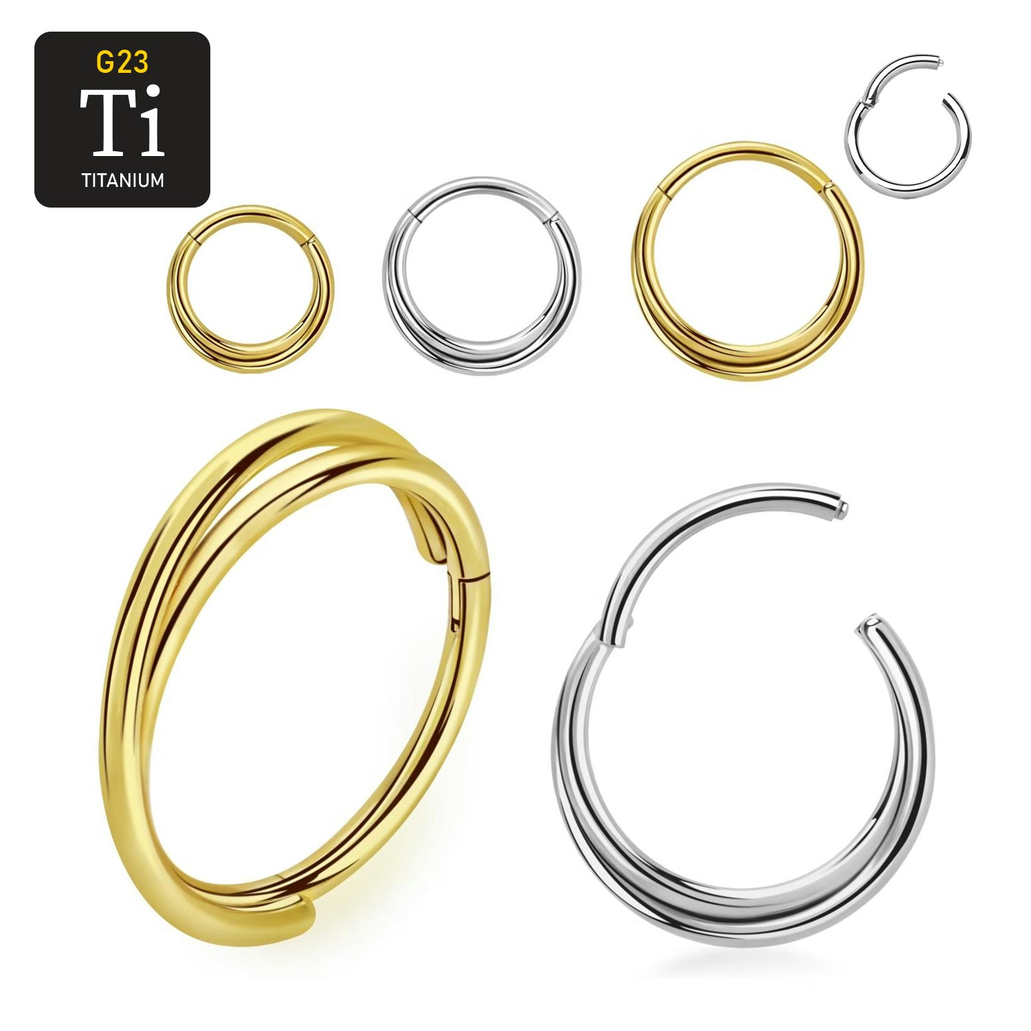 Segmentring 1.2mm i titanium med gångjärn och korsad ring