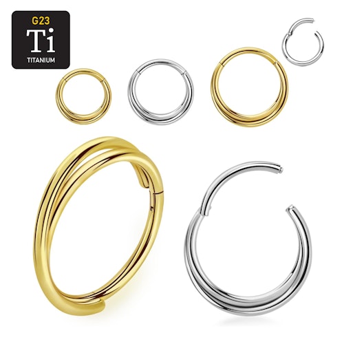 Segmentring 1.2mm i titanium med gångjärn och korsad ring