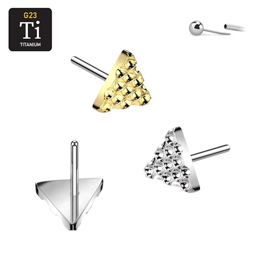 Threadless topp i titanium - Trekantig diamantpräglad topp