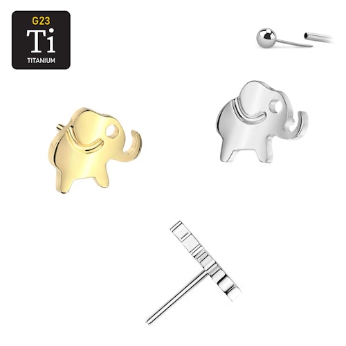 Threadless topp i titanium - Elefant