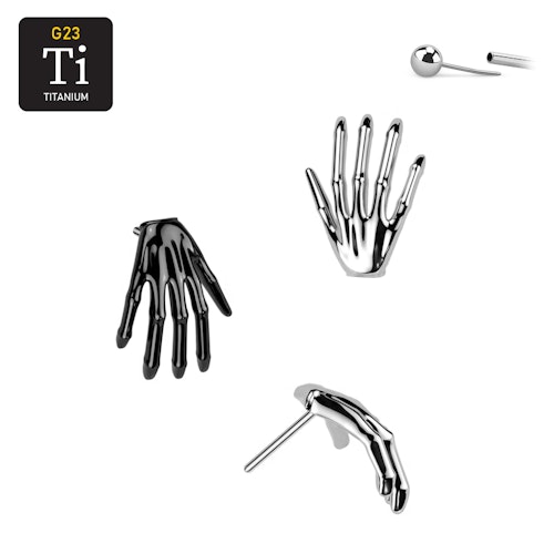 Threadless topp i titanium - Skeletthand