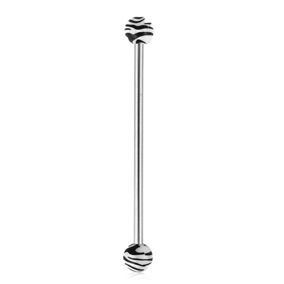Industrial Barbell 1.6mm med 5mm zebrakulor