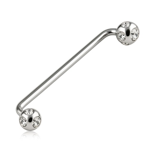 Industrial / Surface Barbell 1.6mm med 5mm crystal kulor