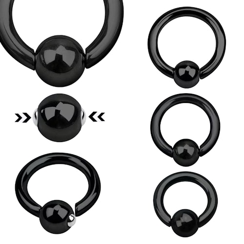 PVD Pläterad BCR 3mm med 8mm fjädrad kula