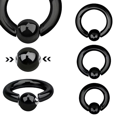 PVD Pläterad BCR 4mm med 8mm fjädrad kula